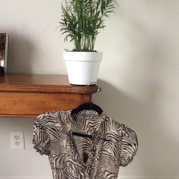 Zara 100% Silk, zebra print blouse - Picture 2 of 4